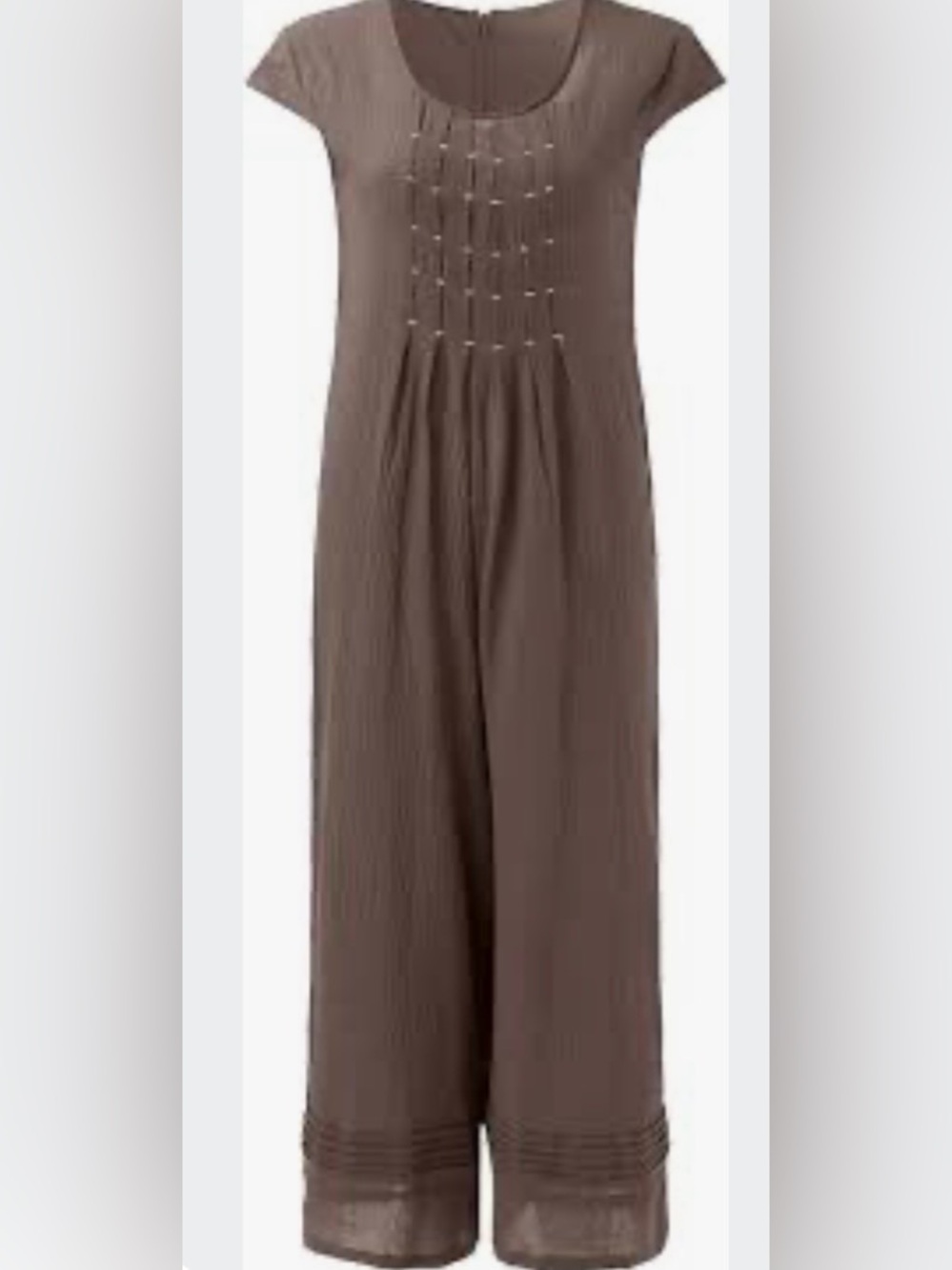 Amazon Wide-Leg Brown Jumpsuit Short Sleeve Size XL